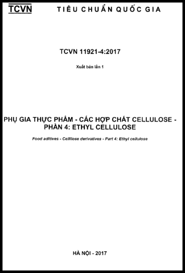 TCVN 11921-4-2017 - Phụ Gia Thực Phẩm - Các Hợp Chất Cellulose - Phần 4 Ethyl Cellulose