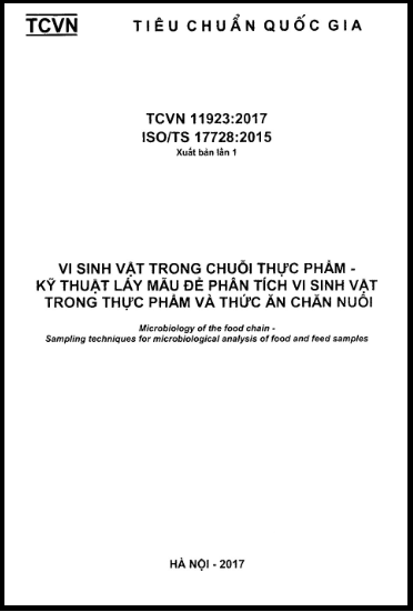 TCVN 11923-2017-ISO - Vi Sinh Vật Trong Chuỗi Thực Phẩm - Kỹ Thuật Lấy Mẫu Để Phân Tích Vi Sinh Vật