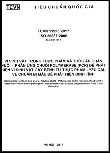TCVN 11925-2017-ISO - Vi Sinh Vật Trong Thực Phẩm Và Thức Ăn Chăn Nuôi - Phản Ứng Chuỗi Polymerase