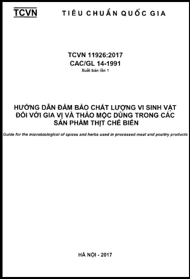 TCVN 11926-2017 - Hướng Dẫn Đảm Bảo Chất Lượng Vi Sinh Vật Đối Với Gia Vị Và Thảo Mộc