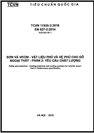 TCVN 11935-2-2018 - Sơn Và Vecni - Vật Liệu Phủ Và Hệ Phủ Cho Gỗ Ngoại Thất - Phần 2