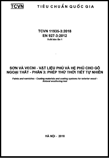 TCVN 11935-3-2018 - Sơn Và Vecni - Vật Liệu Phủ Và Hệ Phủ Cho Gỗ Ngoại Thất - Phần 3