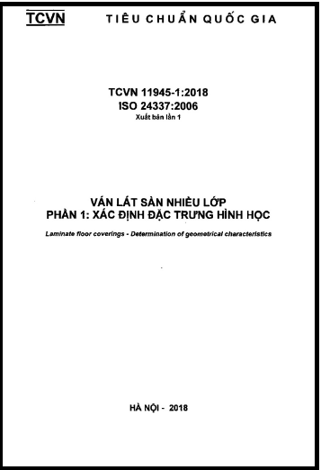 TCVN 11945-1-2018-ISO - Ván Lát Sàn Nhiều Lớp - Phần 1 Xác Định Đặc Trưng Hình Học