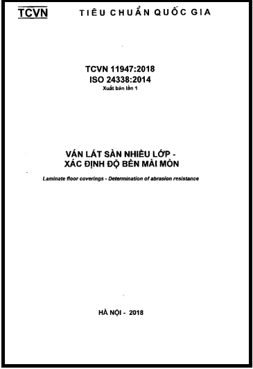 TCVN 11947-2018-ISO - Ván Lát Sàn Nhiều Lớp - Xác Định Độ Bền Mài Mòn