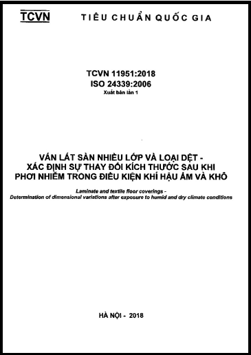 TCVN 11951-2018-ISO - Ván Lát Sàn Nhiều Lớp Và Loại Dệt - Xác Định Sự Thay Đổi Kích Thước