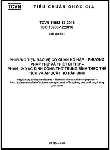 TCVN 11953-12-2018-ISO - Phương Tiện Bảo Vệ Cơ Quan Hô Hấp - Phương Pháp Thử Và Thiết Bị Thử