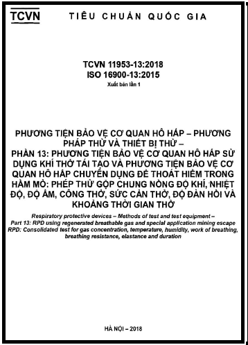 TCVN 11953-13-2018-ISO - Phương Tiện Bảo Vệ Cơ Quan Hô Hấp - Phương Pháp Thử Và Thiết Bị Thử