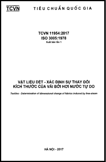 TCVN 11954-2017-ISO - Vật Liệu Dệt - Xác Định Sự Thay Đổi Kích Thước Của Vải Bởi Hơi Nước Tự Do