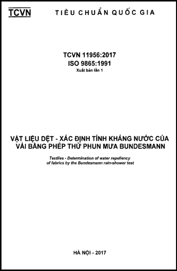 TCVN 11956-2017-ISO - Vật Liệu Dệt - Xác Định Tính Kháng Nước Của Vải Bằng Phép Thử Phun Mưa