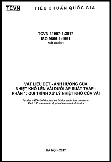 TCVN 11957-1-2017-ISO - Vật Liệu Dệt - Ảnh Hưởng Của Nhiệt Khô Lên Vải Dưới Áp Suất Thấp - Phần 1