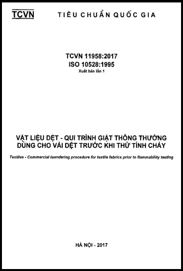 TCVN 11958-2017-ISO - Vật Liệu Dệt - Qui Trình Giặt Thông Thường Dùng Cho Vải Dệt Trước Khi Thử