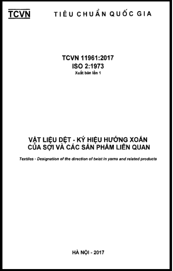 TCVN 11961-2017-ISO - Vật Liệu Dệt - Ký Hiệu Hướng Xoắn Của Sợi Và Các Sản Phẩm Liên Quan