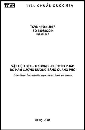 TCVN 11964-2017-ISO - Vật Liệu Dệt - Xơ Bông - Phương Pháp Đo Hàm Lượng Đường Bằng Quang Phổ