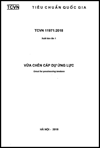 TCVN 11971-2018 - Vữa Chén Cáp Dự Ứng Lực