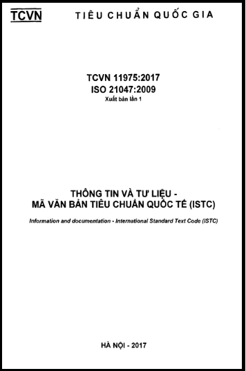 TCVN 11975-2017-ISO - Thông Tin Và Tư Liệu - Mã Văn Bản Tiêu Chuẩn Quốc Tế (ISTC)
