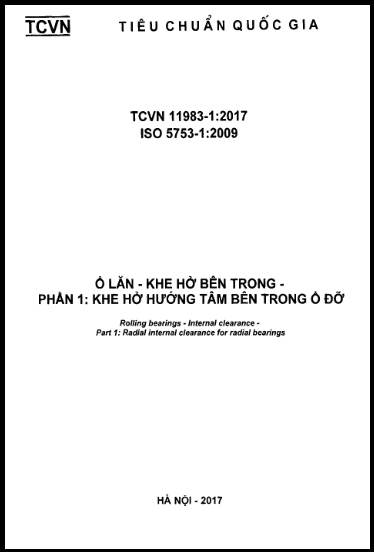 TCVN 11983-1-2017-ISO - Ổ Lăn - Khe Hở Bên Trong - Phần 1 Khe Hở Hướng Tâm