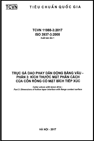 TCVN 11988-3-2017-ISO - Trục Gá Dao Phay Dẫn Động Bằng Vấu - Phần 3 Kích Thước Mặt Phân Cách