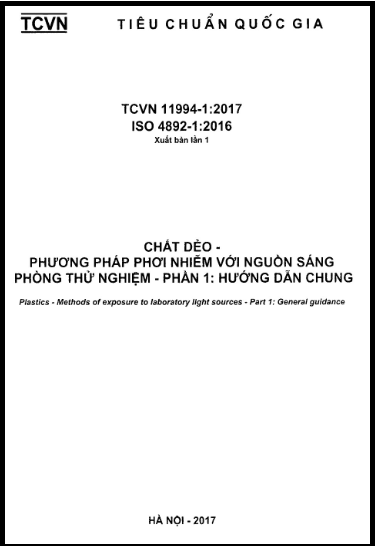 TCVN 11994-1-2017-ISO - Chất Dẻo - Phương Pháp Phơi Nhiễm Với Nguồn Sáng Phòng Thử Nghiệm - Phần 1
