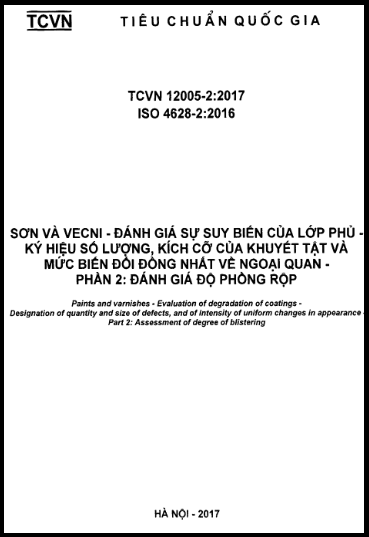 TCVN 12005-2-2017-ISO - Sơn Và Vec Ni - Đánh Giá Sự Suy Biến Của Lớp Phủ - Ký Hiệu Số Lượng, Kích Cỡ