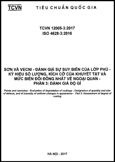 TCVN 12005-3-2017-ISO - Sơn Và Vec Ni - Đánh Giá Sự Suy Biến Của Lớp Phủ - Ký Hiệu Số Lượng, Kích Cỡ