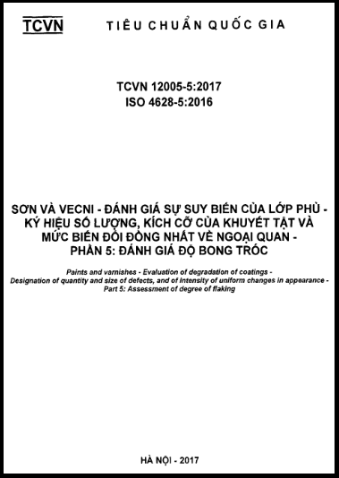 TCVN 12005-5-2017-ISO - Sơn Và Vec Ni - Đánh Giá Sự Suy Biến Của Lớp Phủ - Ký Hiệu Số Lượng, Kích Cỡ