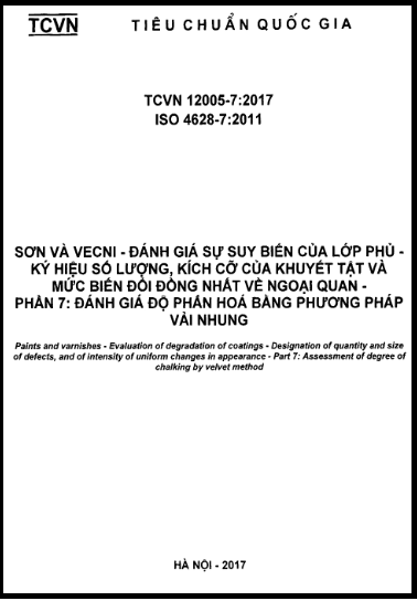 TCVN 12005-7-2017-ISO - Sơn Và Vec Ni - Đánh Giá Sự Suy Biến Của Lớp Phủ - Ký Hiệu Số Lượng, Kích Cỡ