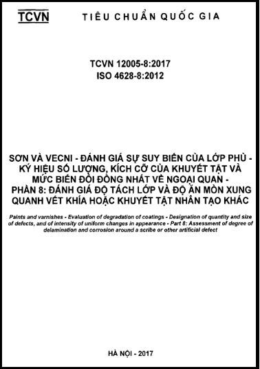 TCVN 12005-8-2017-ISO - Sơn Và Vec Ni - Đánh Giá Sự Suy Biến Của Lớp Phủ - Ký Hiệu Số Lượng, Kích Cỡ