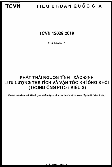 TCVN 12029-2018 - Phát Thải Nguồn Tĩnh - Xác Định Lưu Lượng Thể Tích Và Vận Tốc Khí Ống Khói
