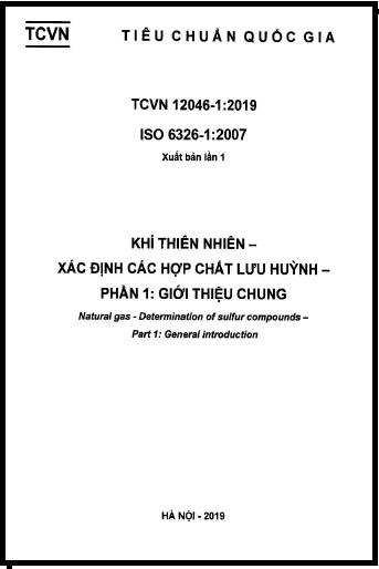 TCVN 12046-1-2019-ISO - Khí Thiên Nhiên - Xác Định Các Hợp Chất Lưu Huỳnh - Phần 1 Giới Thiệu Chung