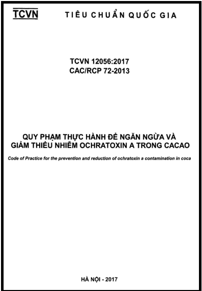 TCVN 12056-2017 - Quy Phạm Thực Hành Để Ngăn Ngừa Và Giảm Thiểu Nhiễm Ochratoxin A Trong Cacao