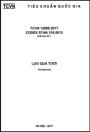 TCVN 12096-2017 - Lựu Quả Tươi