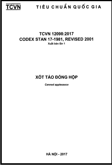 TCVN 12098-2017 - Xốt Táo Đóng Hộp