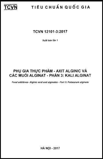 TCVN 12101-3-2017 - Phụ Gia Thực Phẩm - Axit Alginic Và Các Muối Alginat - Phần 3 Kali Alginat