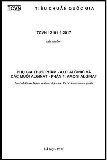 TCVN 12101-4-2017 - Phụ Gia Thực Phẩm - Axit Alginic Và Các Muối Alginat - Phần 4 Amoni Alginat