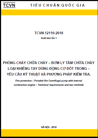 TCVN 12110-2018 - Phòng Cháy Chữa Cháy - Bơm Ly Tâm Chữa Cháy Loại Khiêng Tay Dùng Động Cơ Đốt Trong