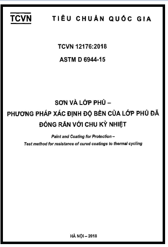 TCVN 12176-2018 - Sơn Và Lớp Phủ - Phương Pháp Xác Định Độ Bền Của Lớp Phủ Đã Đóng Rắn