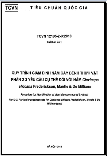 TCVN 12195-2-3-2018 - Quy Trình Giám Định Nấm Gây Bệnh Thực Vật - Phần 2-3