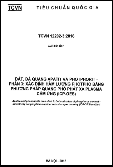 TCVN 12202-3-2018 - Đất, Đá Quặng Apatit Và Photphorit - Phần 3 Xác Định Hàm Lượng Photpho