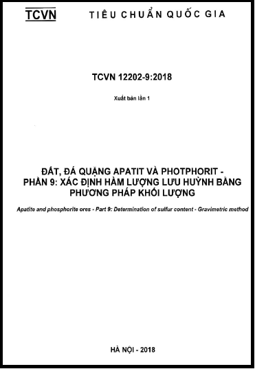 TCVN 12202-9-2018 - Đất, Đá Quặng Apatit Và Photphorit - Phần 9 Xác Định Hàm Lượng Lưu Huỳnh