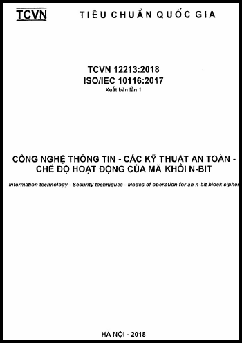 TCVN 12213-2018-ISO - Công Nghệ Thông Tin - Các Kỹ Thuật An Toàn - Chế Độ Hoạt Động Của Mã Khối