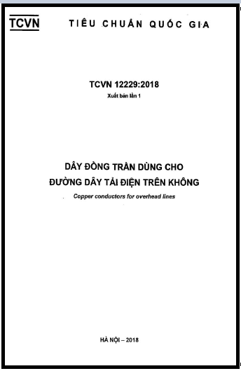 TCVN 12229-2018 - Dây Đồng Trần Dùng Cho Đường Dây Tải Điện Trên Không
