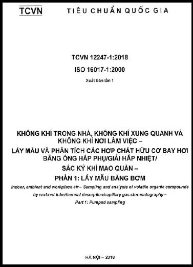 TCVN 12247-1-2018-ISO - Không Khí Trong Nhà, Không Khí Xung Quanh Và Không Khí Nơi Làm Việc