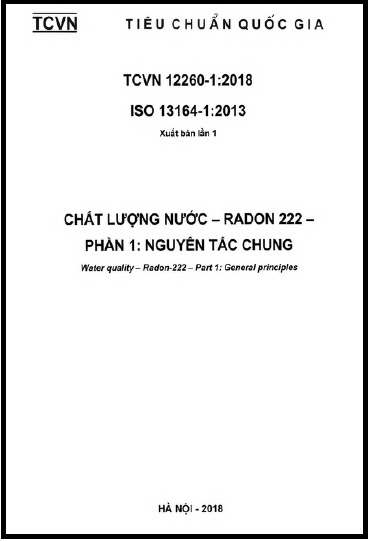 TCVN 12260-1-2018-ISO - Chất Lượng Nước - Radon 222 - Phần 1 Nguyên Tắc Chung