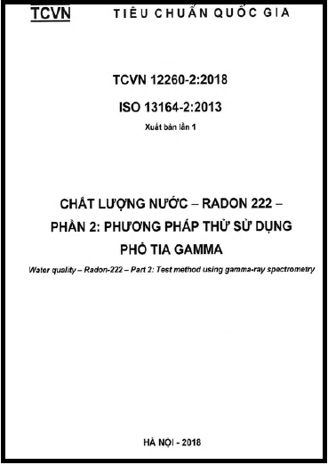 TCVN 12260-2-2018-ISO - Chất Lượng Nước - Radon 222 - Phần 2 Phương Pháp Thử Sử