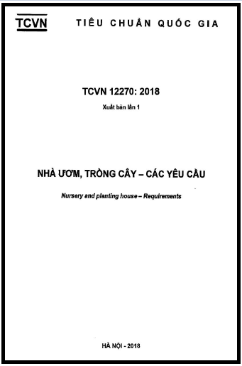 TCVN 12270-2018 - Nhà Ươm, Trồng Cây - Các Yêu Cầu