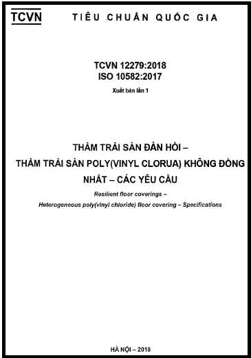 TCVN 12279-2018-ISO - Thảm Trải Sàn Đàn Hồi - Thảm Trải Sàn Poly (Vinyl Clorua) Không Đồng Nhất