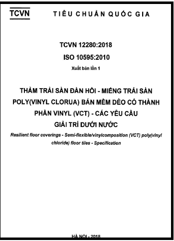 TCVN 12280-2018-ISO - Thảm Trải Sàn Đàn Hồi - Miếng Trải Sàn Poly(Vinyl Clorua) Bán Mềm Dẻo