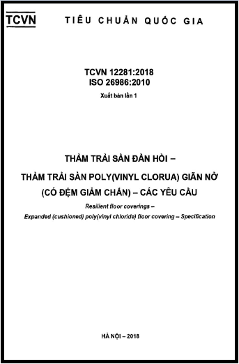 TCVN 12281-2018-ISO - Thảm Trải Sàn Đàn Hồi - Thảm Trải Sàn Poly (Vinyl Clorua) Giãn Nở