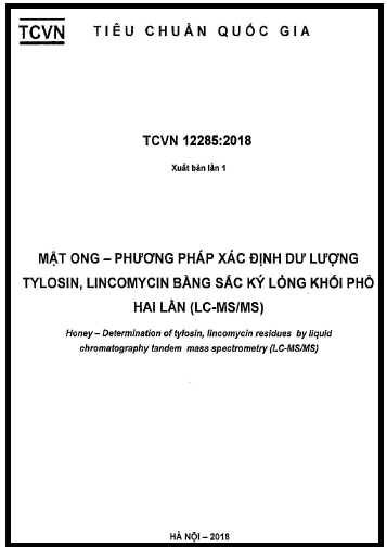 TCVN 12285-2018 - Mật Ong - Phương Pháp Xác Định Dư Lượng Tylosin, Lincomycin
