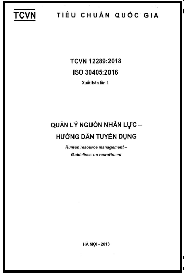 TCVN 12289-2018-ISO - Quản Lý Nguồn Nhân Lực - Hướng Dẫn Tuyển Dụng